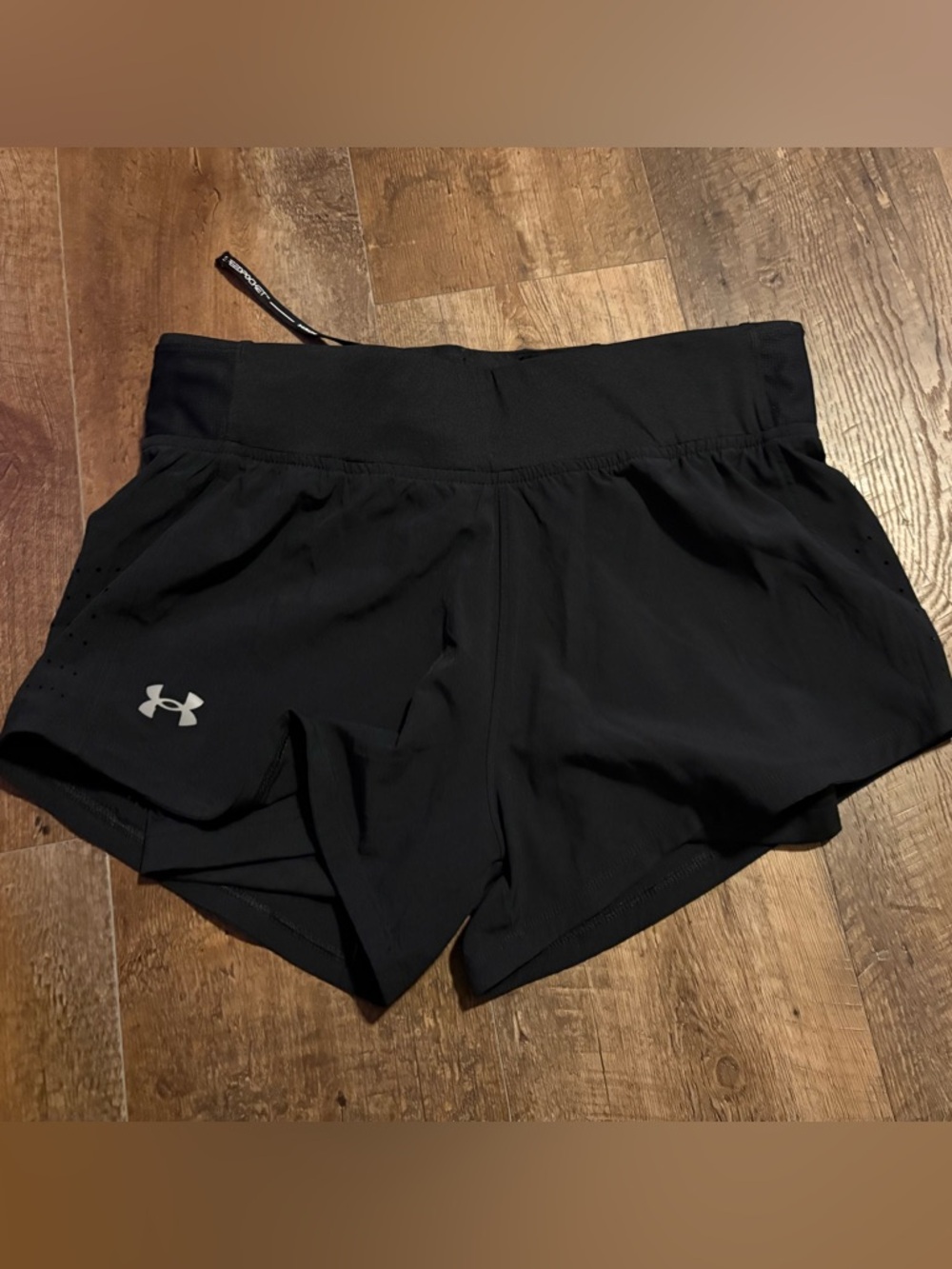 Under Armour Black Athletic Running Shorts with Reflective Logo